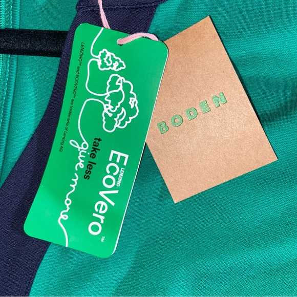 Boden Dress Womens Size 8 R US Catherine Ponte Colorblock Kelly Green Navy Blue - Picture 10 of 13